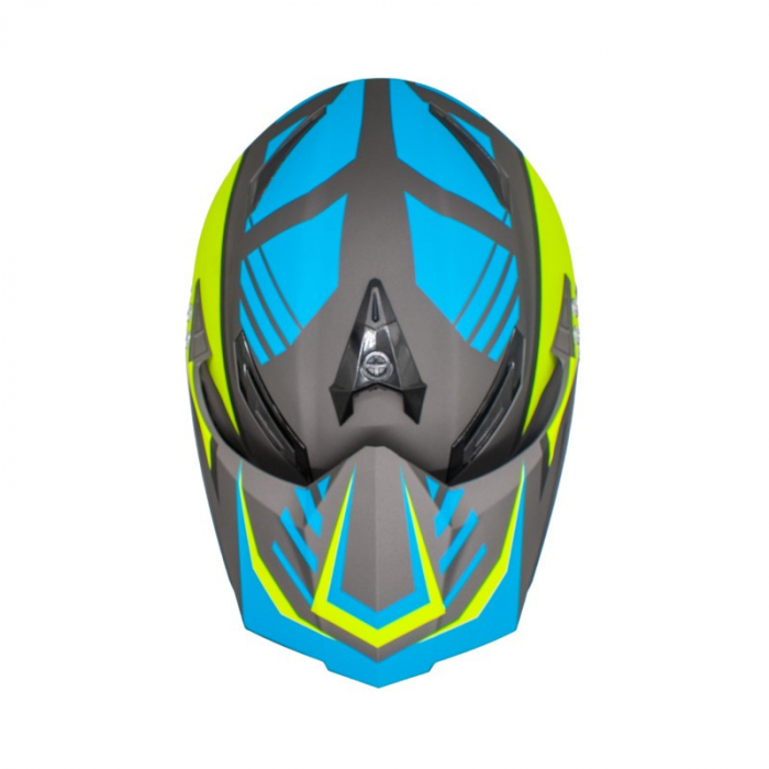 Casca motocross/enduro adulti XTR 128, culoare galben/albastru, marime M [10]