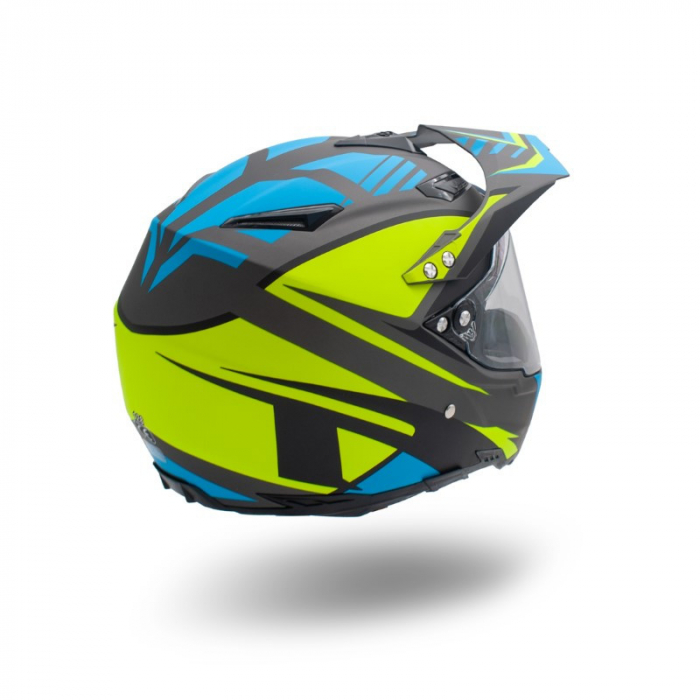 Casca motocross/enduro adulti XTR 128, culoare galben/albastru, marime M [5]