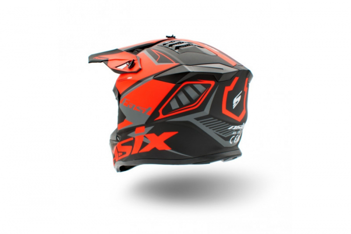 Casca motocross/enduro copii Asix 127, culoare negru/portocaliu, marime YL [3]