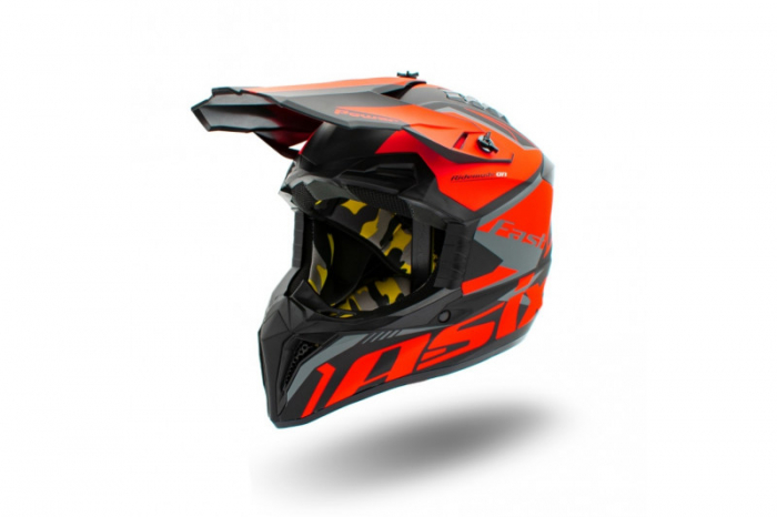 Casca motocross enduro copii Asix 127, culoare negru portocaliu, marime YS
