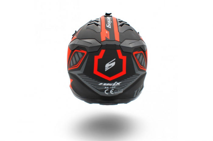 Casca motocross/enduro copii Asix 127, culoare negru/portocaliu, marime YL [4]