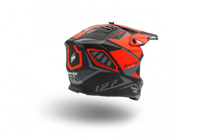 Casca motocross/enduro copii Asix 127, culoare negru/portocaliu, marime YS [5]