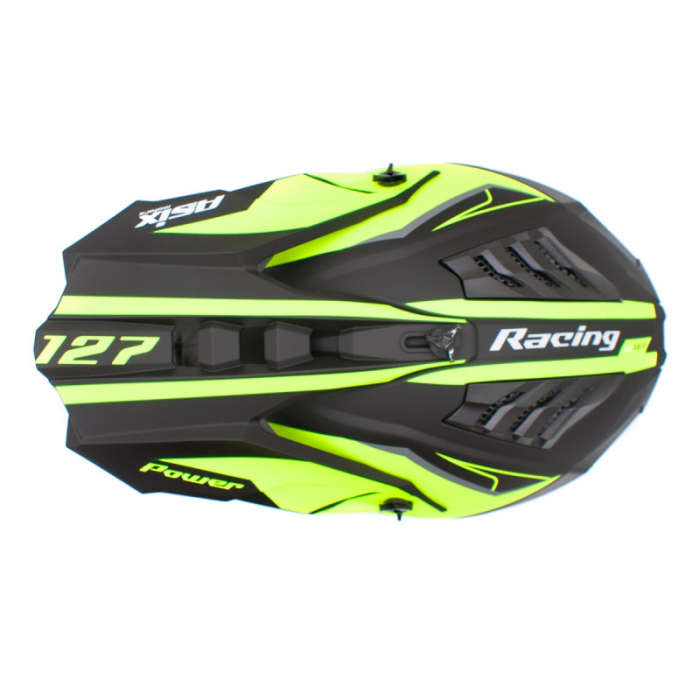 Casca copii motocross/atv Asix 127, culoare negru/verde, marime YL(55-56cm) [7]