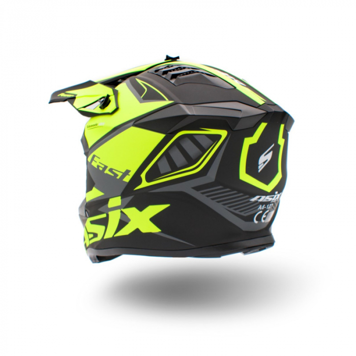 Casca copii motocross/atv Asix 127, culoare negru/verde, marime YL(55-56cm) [4]