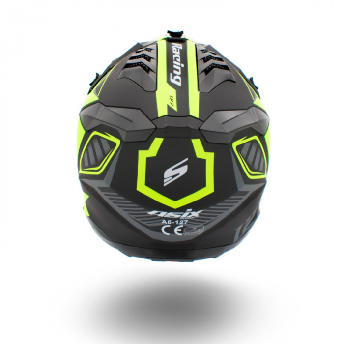 Casca copii motocross/atv Asix 127, culoare negru/verde, marime YL(55-56cm) [5]