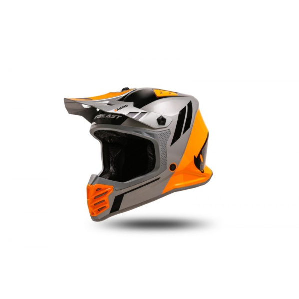 Casca motocross enduro copii Ufo Plast Korey, culoare gri portocaliu, marime YM(49-50cm)