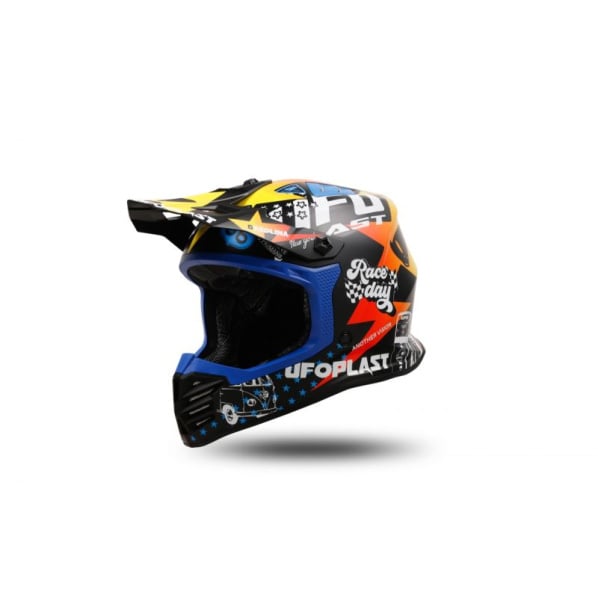 Casca motocross enduro copii Ufo Plast Korey, culoare multicolor, marime YL(51-52cm)