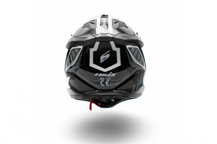 Casca motocross/enduro copii Asix 127, culoare negru/alb, marime YS [4]