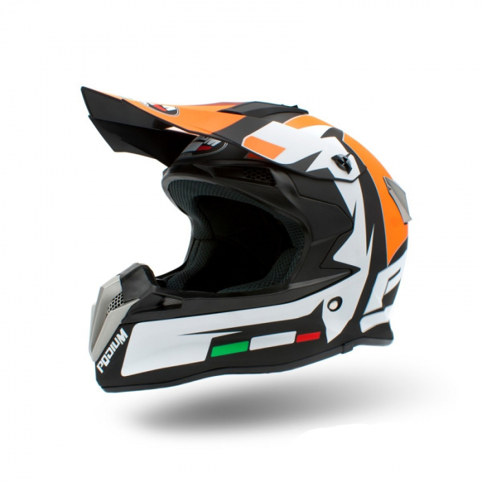 Casca motocross/enduro adulti XTR 188, culoare negru/portocaliu, marime M [5]