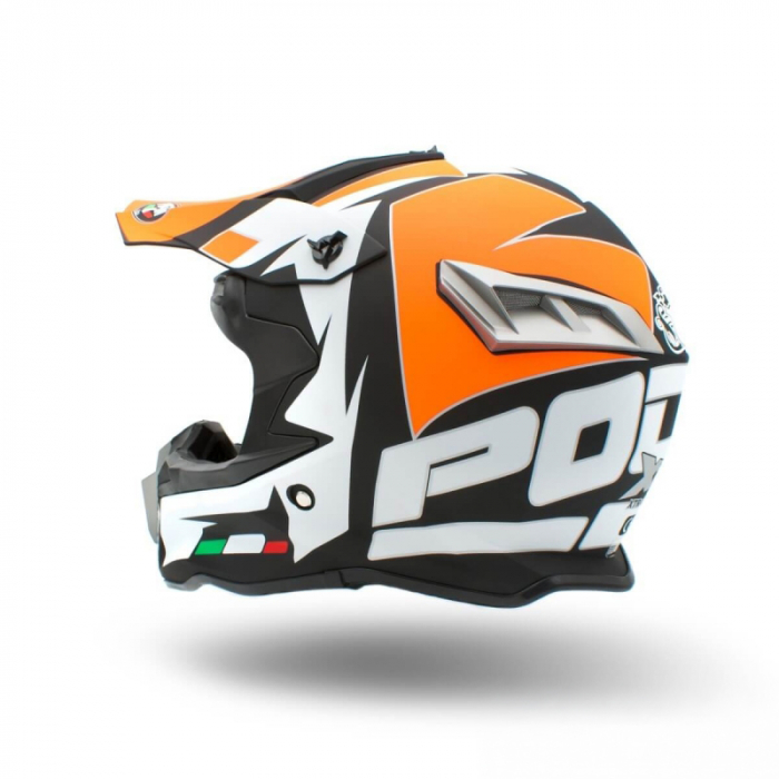 Casca motocross/enduro adulti XTR 188, culoare negru/portocaliu, marime M [4]