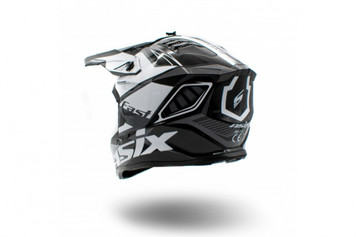 Casca motocross/enduro copii Asix 127, culoare negru/alb, marime YS [3]