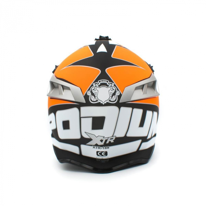 Casca motocross/enduro adulti XTR 188, culoare negru/portocaliu, marime XL [3]