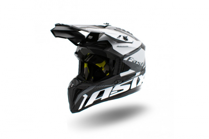 Casca motocross enduro copii Asix 127, culoare negru alb, marime YL