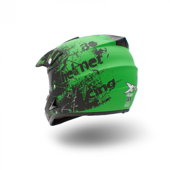 Casca motocross/enduro copii XTR 125, culoare negru/lime, marime YM [2]