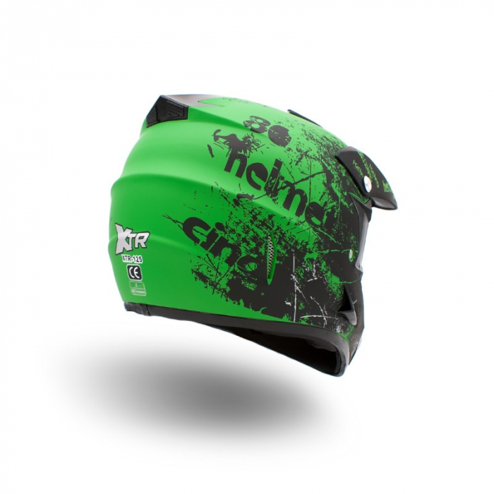 Casca motocross/enduro copii XTR 125, culoare negru/lime, marime YM [4]