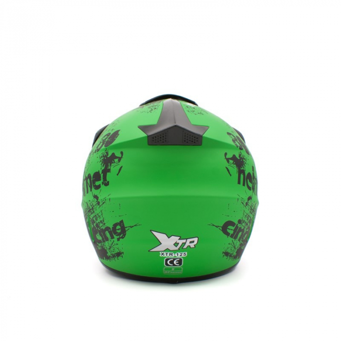 Casca motocross/enduro copii XTR 125, culoare negru/lime, marime YM [3]