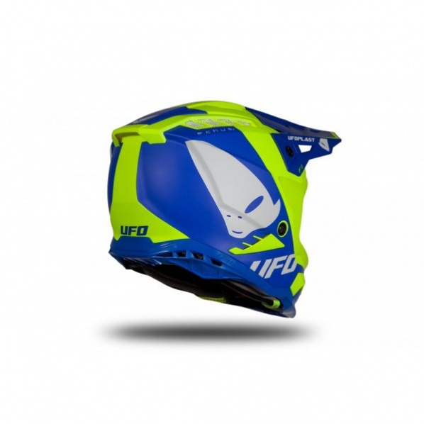 Casca motocross/enduro Ufo Plast Echus, fibra de sticla, culoare albastru/galben-fluo, marime M [4]