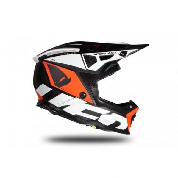 Casca motocross/enduro Ufo Plast Echus, fibra de sticla, culoare negru/portocaliu, marime M [2]