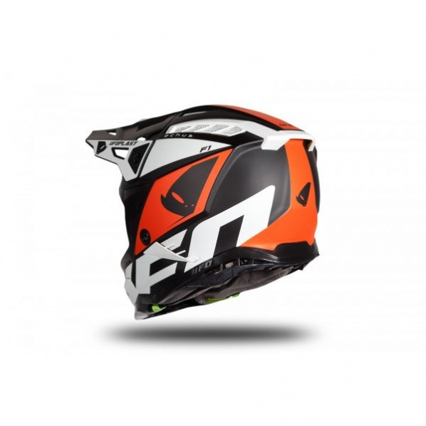 Casca motocross/enduro Ufo Plast Echus, fibra de sticla, culoare negru/portocaliu, marime M [3]