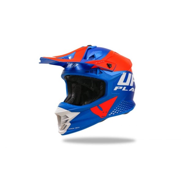 Casca motocross enduro Ufo Plast Intrepid, culoare albastru portocaliu, marime XS