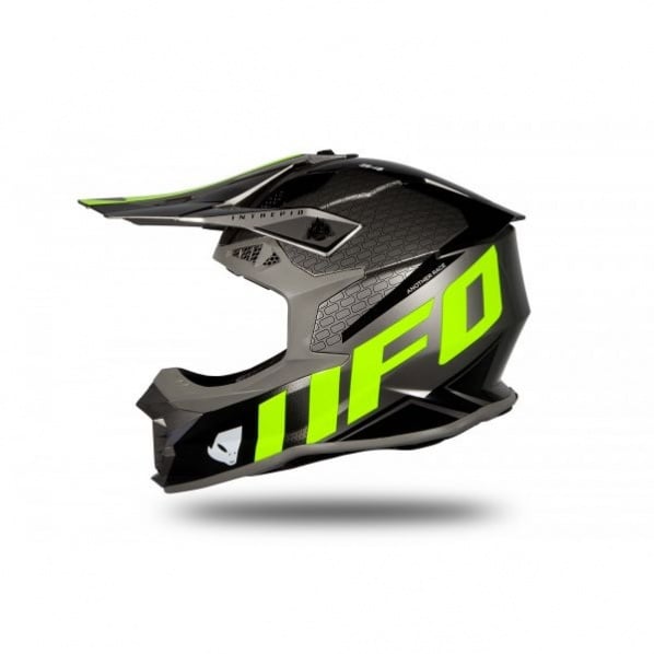 Casca motocross enduro Ufo Plast Intrepid, culoare gri verde fluo, marime L