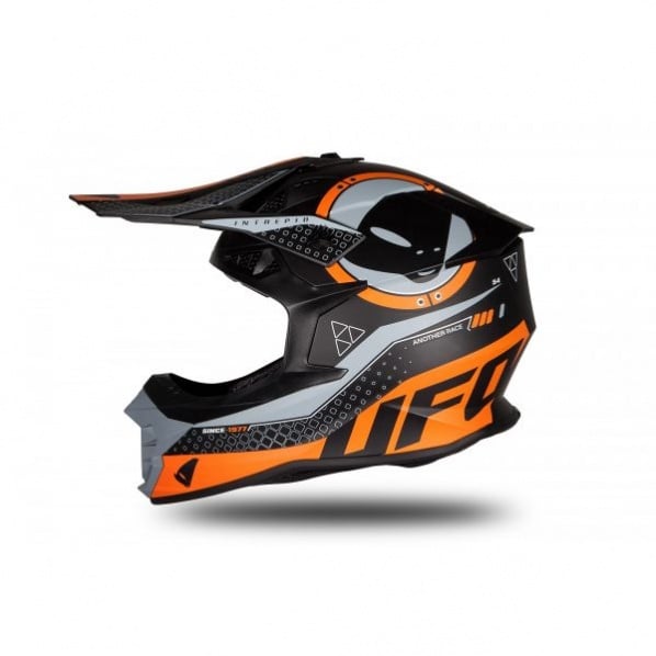 Casca motocross enduro Ufo Plast Intrepid, culoare negru portocaliu mat, marime XL