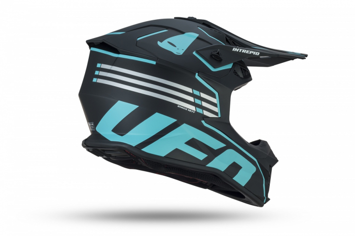 Casca motocross/enduro Ufo Plast Intrepid, negru/albastru deschis, L [2]