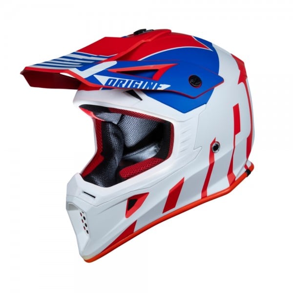 Casca motocross Origine Hero Thunder, culoare albastru alb rosu, marime L