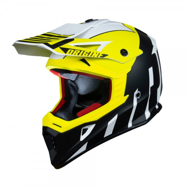 Casca motocross Origine Hero Thunder Fluo, culoare galben negru alb mat, marime XL