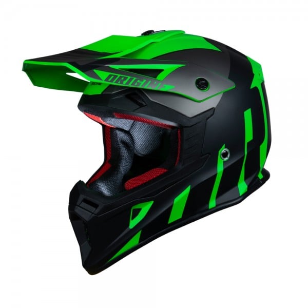 Casca motocross Origine Hero Thunder Titaniu, culoare negru verde fluo, marime L