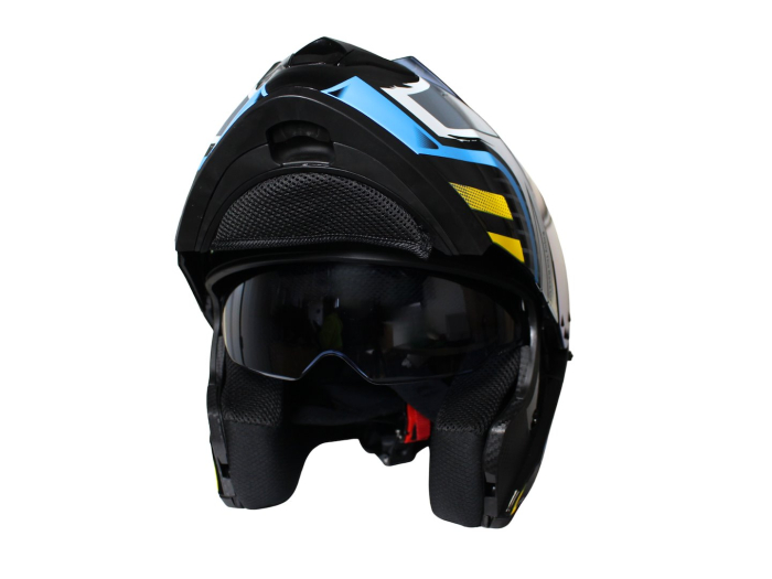 Casca moto rabatabila cu ochelari Safebet HF-130 Z62-B, Culoare Negru/Albastru, Marime XXL [3]