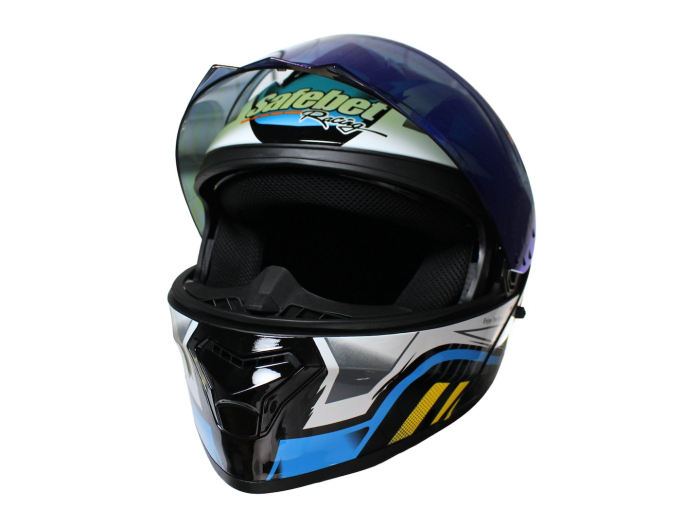 Casca moto rabatabila cu ochelari Safebet HF-130 Z62-B, Culoare Negru/Albastru, Marime XXL [5]