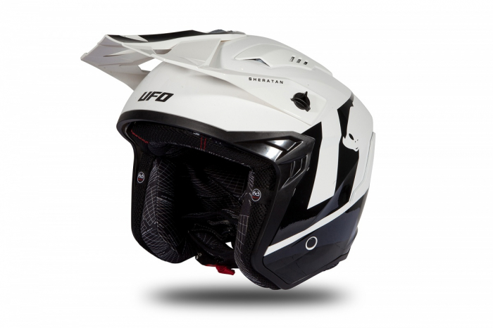 Casca semi-integrala Ufo Plast Sheratan Jet, vizor fumuriu, culoare alb/negru, marime XL [2]