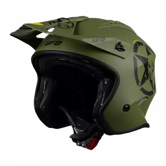 Casca semi-integrala Ufo Plast Sheratan Jet, vizor fumuriu, culoare army, marime M [2]