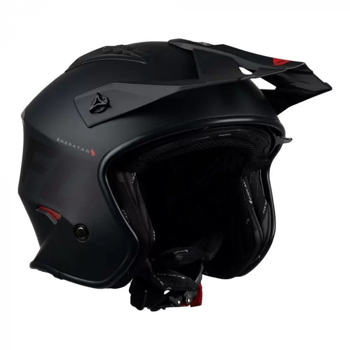 Casca semi-integrala Ufo Plast Sheratan Jet, vizor fumuriu, culoare negru mat/rosu, marime L [3]