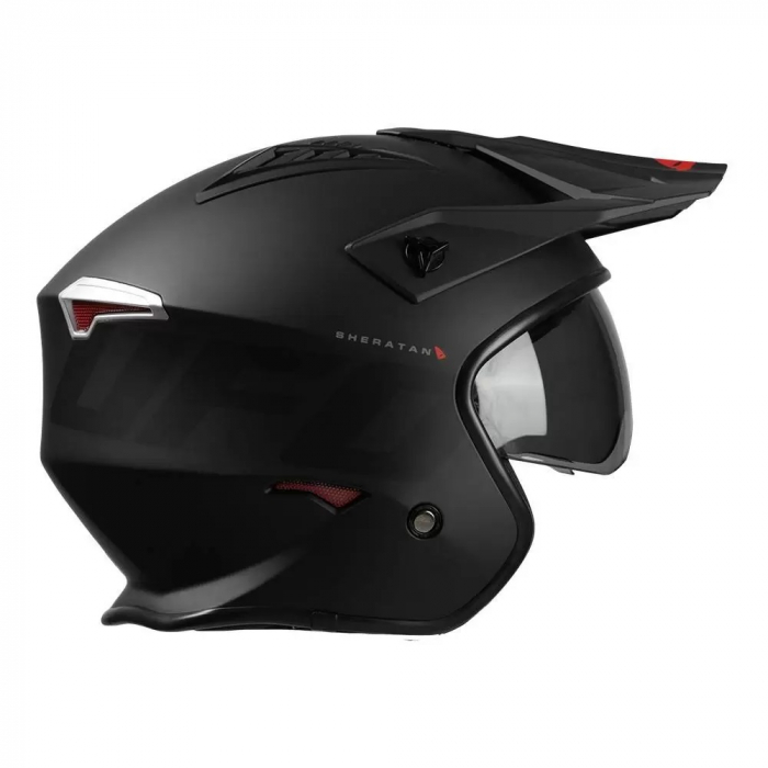 Casca semi-integrala Ufo Plast Sheratan Jet, vizor fumuriu, culoare negru mat/rosu, marime L [8]