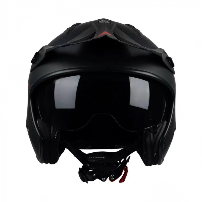 Casca semi-integrala Ufo Plast Sheratan Jet, vizor fumuriu, culoare negru mat/rosu, marime L [4]