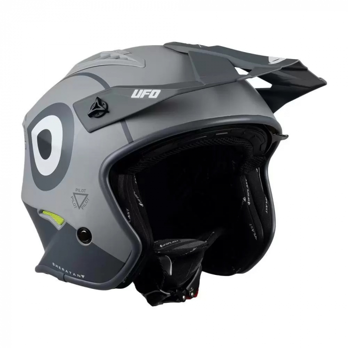 Casca semi-integrala Ufo Plast Sheratan Net Jet, vizor fumuriu, culoare gri mat, marime XL [3]
