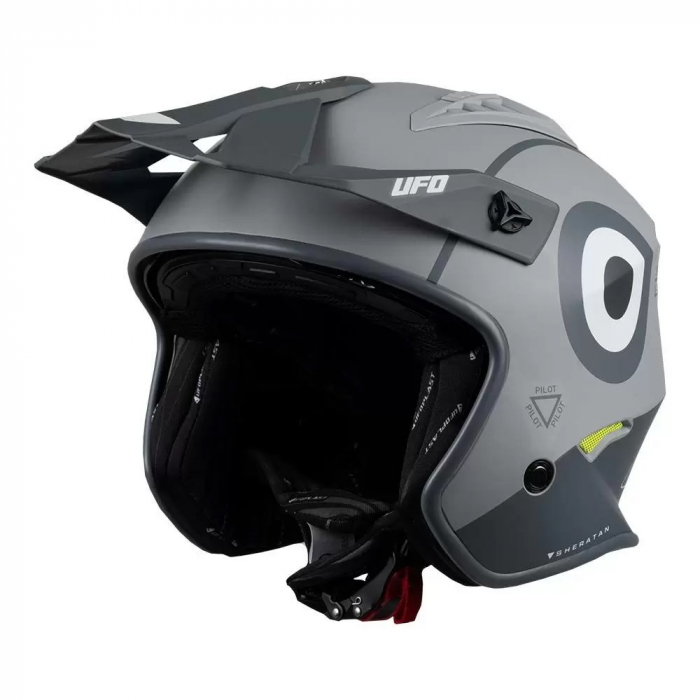 Casca semi-integrala Ufo Plast Sheratan Net Jet, vizor fumuriu, culoare gri mat, marime XL [2]
