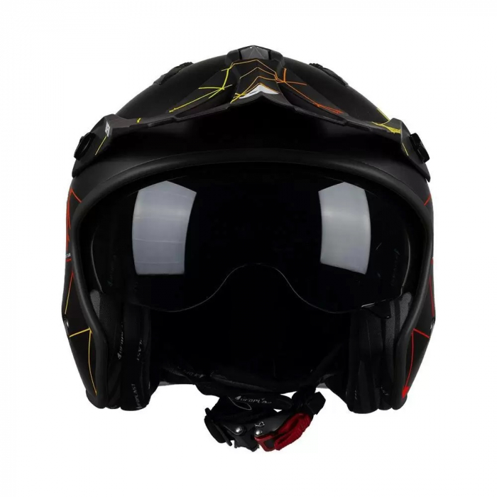 Casca semi-integrala Ufo Plast Sheratan Net Jet, vizor fumuriu, culoare negru mat, marime XL [4]