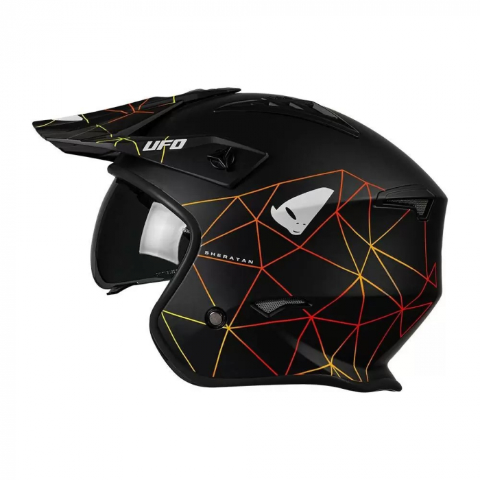 Casca semi-integrala Ufo Plast Sheratan Net Jet, vizor fumuriu, culoare negru mat, marime XL [7]