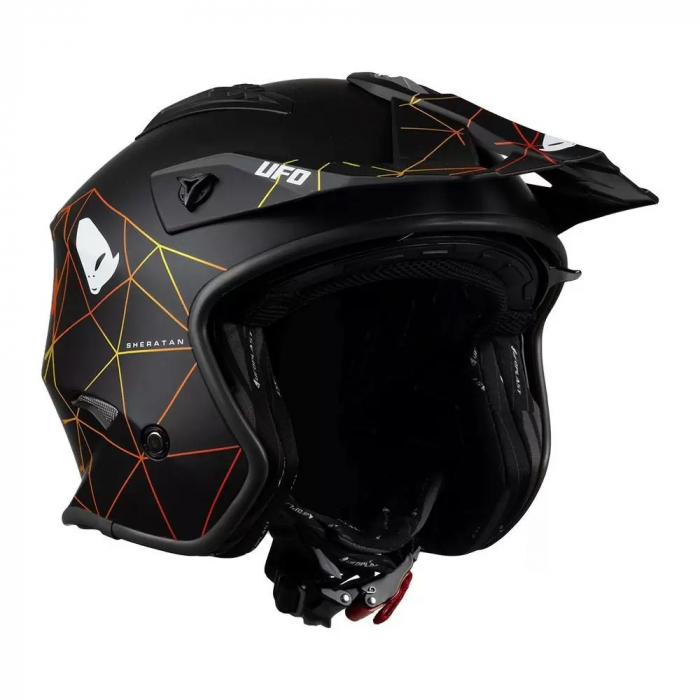 Casca semi-integrala Ufo Plast Sheratan Net Jet, vizor fumuriu, culoare negru mat, marime XL [3]