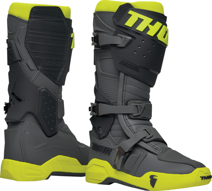 Cizme Atv Cross Thor Radial, culoare gri galben fluo, marime 40.5