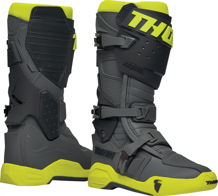 Cizme Atv Cross Thor Radial, culoare gri galben fluo, marime 47