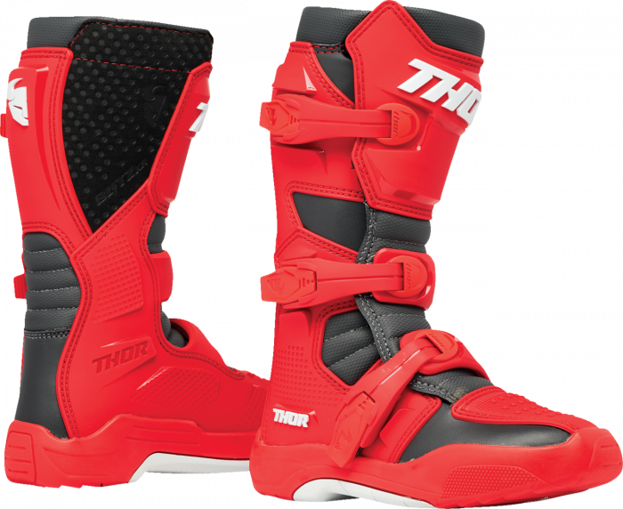 Cizme copii atv cross Thor Blitz XR, culoare rosu negru, marime 39