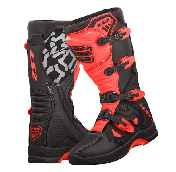 Cizme Cross/Enduro LS2 Raptor, marime 43, culoare negru/rosu [5]