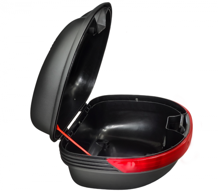 Cutie bagaje (top case) A07, 30l, culoare negru, reflector rosu [10]