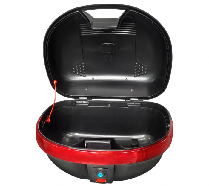 Cutie bagaje (top case) A07, 30l, culoare negru, reflector rosu [3]