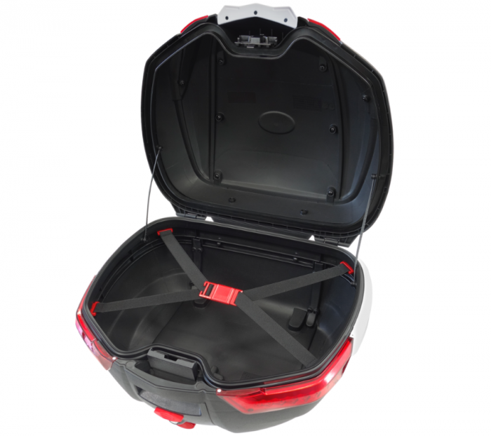 Cutie cu suport 35L, Moretti MR-888, culoare negru/rosu, reflector rosu [2]