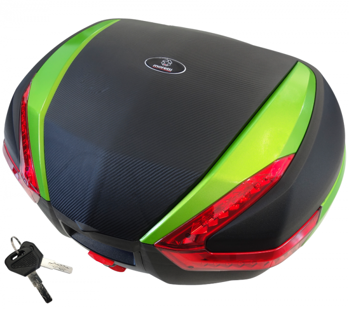 Cutie cu suport 35L, Moretti MR-888, culoare negru verde, reflector rosu